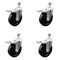Service Caster 5 Inch SS Soft Rubber Swivel 10mm Threaded Stem Caster Set Total Lock Brake SCC-SSTSTTL20S514-SRS-M1015-4 - alternate 2